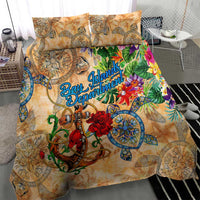 Bay Islands Department Bedding Set Geographic Coordinate Anchor - Turlte Tropical