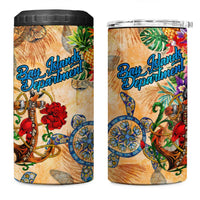 Bay Islands Department 4 in 1 Can Cooler Tumbler Geographic Coordinate Anchor - Turlte Tropical