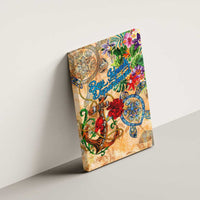 Bay Islands Department Canvas Wall Art Geographic Coordinate Anchor - Turlte Tropical