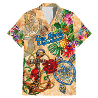 Bay Islands Department Family Matching Mermaid Dress and Hawaiian Shirt Geographic Coordinate Anchor - Turlte Tropical