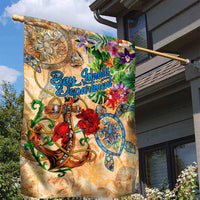 Bay Islands Department Garden Flag Geographic Coordinate Anchor - Turlte Tropical