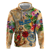 Bay Islands Department Hoodie Geographic Coordinate Anchor - Turlte Tropical