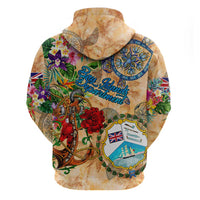Bay Islands Department Hoodie Geographic Coordinate Anchor - Turlte Tropical