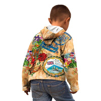 Bay Islands Department Kid Hoodie Geographic Coordinate Anchor - Turlte Tropical