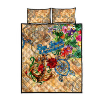 Bay Islands Department Quilt Bed Set Geographic Coordinate Anchor - Turlte Tropical