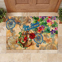 Bay Islands Department Rubber Doormat Geographic Coordinate Anchor - Turlte Tropical