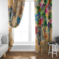 Bay Islands Department Window Curtain Geographic Coordinate Anchor - Turlte Tropical