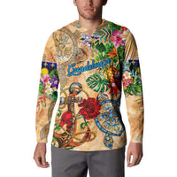 Guadeloupe Button Sweatshirt Geographic Coordinate Anchor - Turlte Tropical