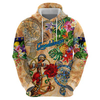 Guadeloupe Hoodie Geographic Coordinate Anchor - Turlte Tropical