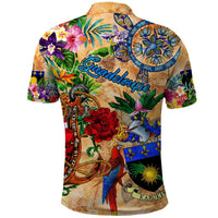 Guadeloupe Polo Shirt Geographic Coordinate Anchor - Turlte Tropical