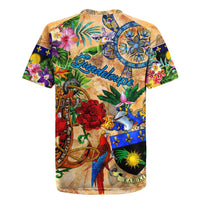 Guadeloupe Rugby Jersey Geographic Coordinate Anchor - Turlte Tropical