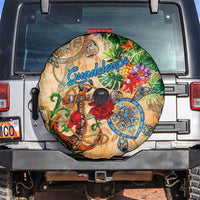 Guadeloupe Spare Tire Cover Geographic Coordinate Anchor - Turlte Tropical