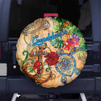 Guadeloupe Spare Tire Cover Geographic Coordinate Anchor - Turlte Tropical
