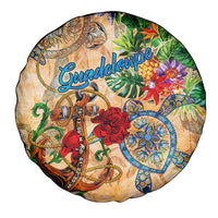 Guadeloupe Spare Tire Cover Geographic Coordinate Anchor - Turlte Tropical