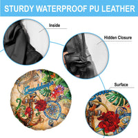 Guadeloupe Spare Tire Cover Geographic Coordinate Anchor - Turlte Tropical