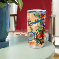 Guadeloupe Tumbler Cup Geographic Coordinate Anchor - Turlte Tropical