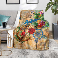 Martinique Blanket Geographic Coordinate Anchor - Turlte Tropical