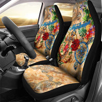 Martinique Car Seat Cover Geographic Coordinate Anchor - Turlte Tropical