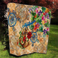 Martinique Quilt Geographic Coordinate Anchor - Turlte Tropical