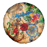 Martinique Spare Tire Cover Geographic Coordinate Anchor - Turlte Tropical