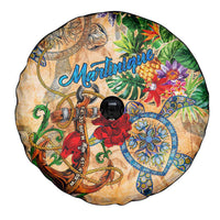 Martinique Spare Tire Cover Geographic Coordinate Anchor - Turlte Tropical