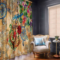 Martinique Window Curtain Geographic Coordinate Anchor - Turlte Tropical