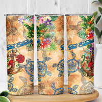 Sint Eustatius Skinny Tumbler Geographic Coordinate Anchor - Turlte Tropical