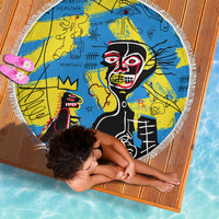 African Art Viva Underground Psychedelic Vintage Style Beach Blanket - Wonder Print Shop