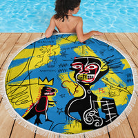 African Art Viva Underground Psychedelic Vintage Style Beach Blanket - Wonder Print Shop