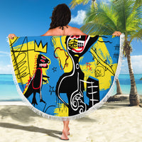 African Art Viva Underground Psychedelic Vintage Style Beach Blanket - Wonder Print Shop