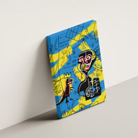 African Art Viva Underground Psychedelic Vintage Style Canvas Wall Art - Wonder Print Shop
