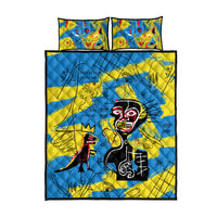 African Art Viva Underground Psychedelic Vintage Style Quilt Bed Set - Wonder Print Shop