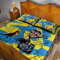 African Art Viva Underground Psychedelic Vintage Style Quilt Bed Set - Wonder Print Shop