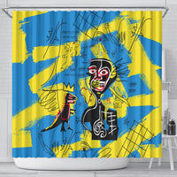 African Art Viva Underground Psychedelic Vintage Style Shower Curtain