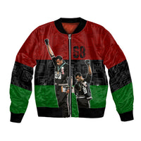 Mexico City 1968 African American Bomber Jacket Black Power Salute - Wonder Print Shop