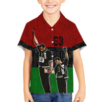 Mexico City 1968 African American Family Matching Short Sleeve Bodycon Dress and Hawaiian Shirt Black Power Salute - Wonder Print Shop