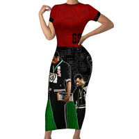 Mexico City 1968 African American Short Sleeve Bodycon Dress Black Power Salute - Wonder Print Shop