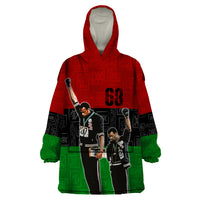 Mexico City 1968 African American Wearable Blanket Hoodie Black Power Salute - Wonder Print Shop