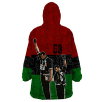 Mexico City 1968 African American Wearable Blanket Hoodie Black Power Salute - Wonder Print Shop