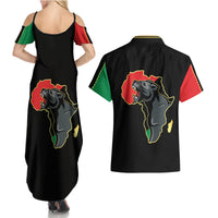 Powerful Panther Africa Couples Matching Summer Maxi Dress and Hawaiian Shirt Map Africa - Wonder Print Shop