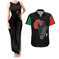 Powerful Panther Africa Couples Matching Tank Maxi Dress and Hawaiian Shirt Map Africa - Wonder Print Shop