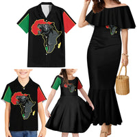 Powerful Panther Africa Family Matching Mermaid Dress and Hawaiian Shirt Map Africa - Wonder Print Shop