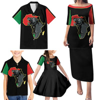 Powerful Panther Africa Family Matching Puletasi Dress and Hawaiian Shirt Map Africa - Wonder Print Shop
