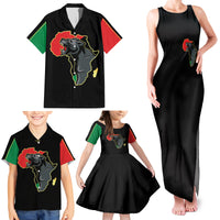 Powerful Panther Africa Family Matching Tank Maxi Dress and Hawaiian Shirt Map Africa - Wonder Print Shop