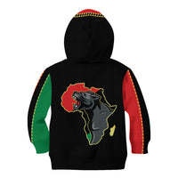 Powerful Panther Africa Kid Hoodie Map Africa - Wonder Print Shop