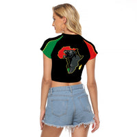 Powerful Panther Africa Raglan Cropped T Shirt Map Africa - Wonder Print Shop