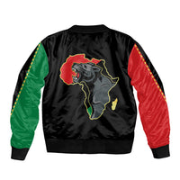 Powerful Panther Africa Sleeve Zip Bomber Jacket Map Africa - Wonder Print Shop