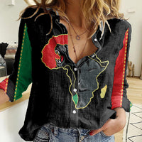 Powerful Panther Africa Women Casual Shirt Map Africa - Wonder Print Shop