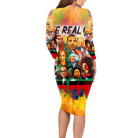 The Real G's Long Sleeve Bodycon Dress Civil Rights Leaders - Wonder Print Shop