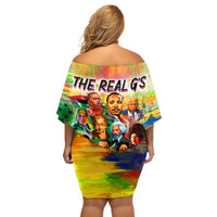 The Real G's Off Shoulder Short Dress Civil Rights Leaders - Wonder Print Shop